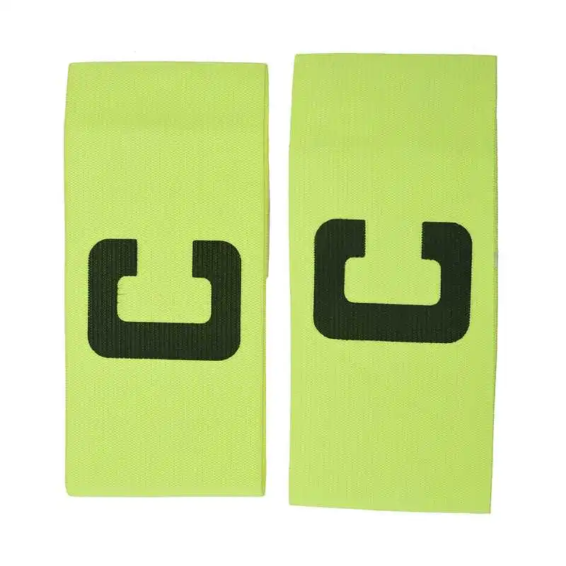 2x Elastic C Prints Football Soccer Player Captain Armband Green