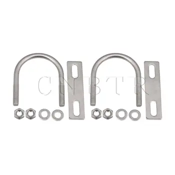 

CNBTR 2Pcs M8 53mm ID Stainless Steel U-Bolt for Pipes Holder with Plates
