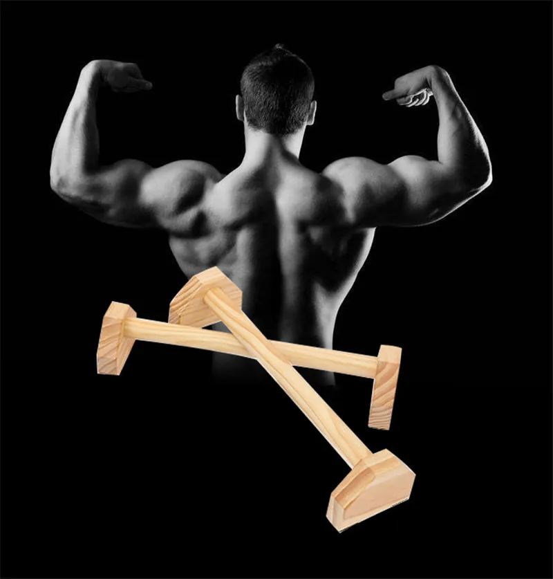 Wood Fitness Equipments Push-Ups Stands Length 40cm or 25cm Fitness Exercise H Shaped Wooden Calisthenics Handstand Support