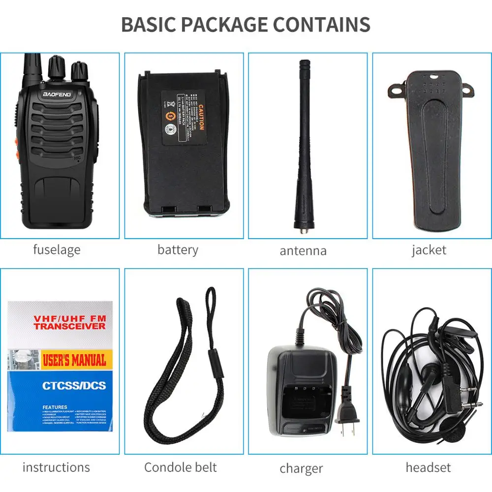 4pcs Baofeng BF-666S Walkie Talkie Two-way radio CB Radio 2800mAh battery UHF400-480MHz 16CH Comunicador Transmitter Transceiver