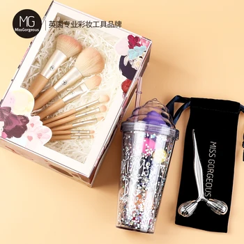 

Miss Gorgeous Makeup Brushes Holiday Gifts Set Cosmetic Eye Shadow Blusher Brush With Beauty Make Up Sponge Remover Women Boxes