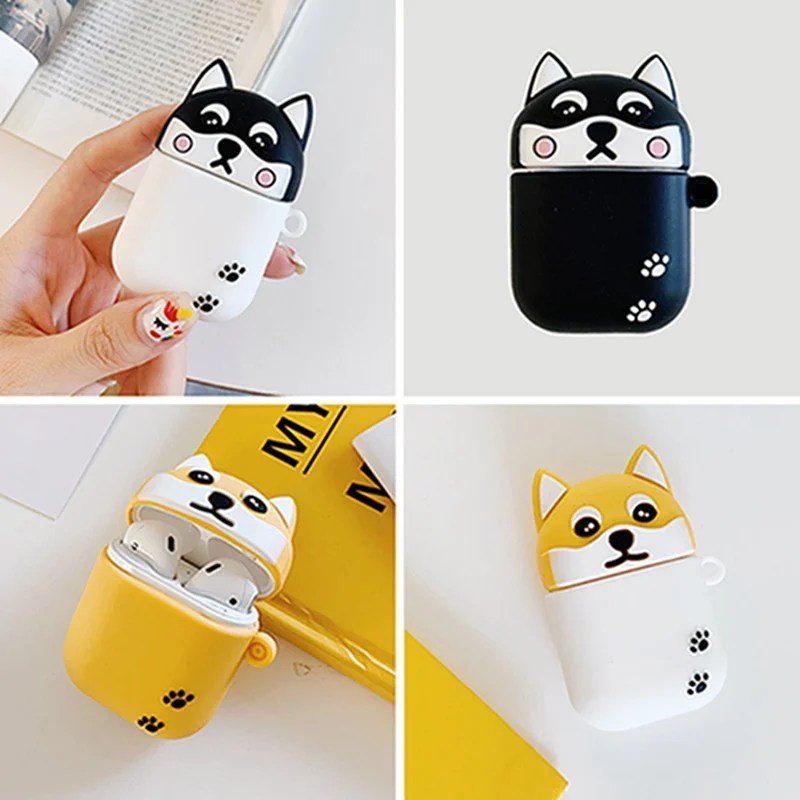 

Cute Dog Wireless Bluetooth Earphone Case For Apple Airpods Case Accessories Bluetooth Earphone Cartoon Protective Cover