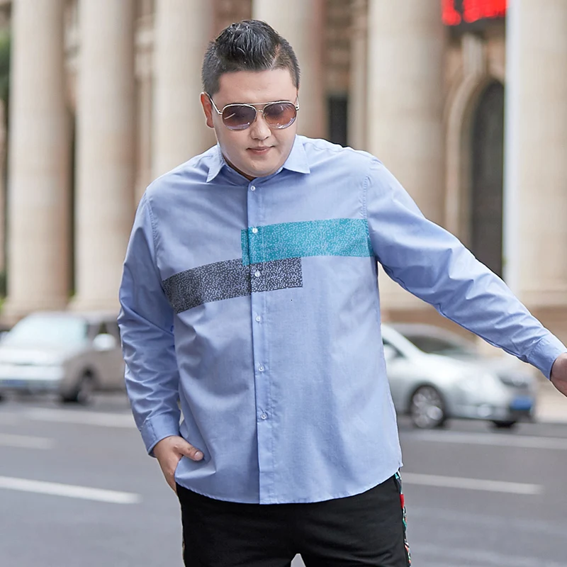 Мужская рубашка с принтом размеры 8XL 7XL 6XL 145 кг | одежда