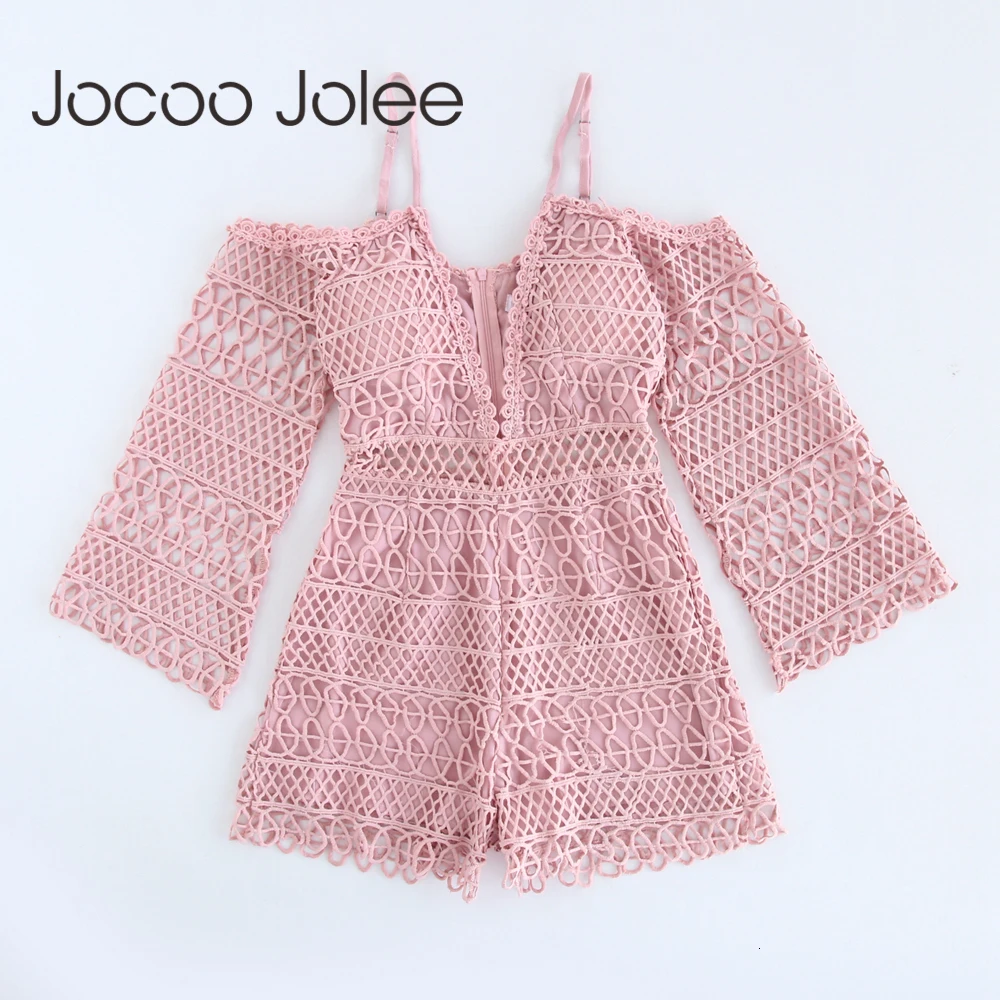 Jocoo Jolee сексуальные женские летние комбинезоны с глубоким v-образным вырезом, дизайн, женские пляжные и Клубные комбинезоны, Новые поступления