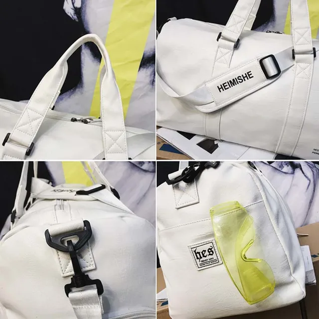Women s PU Sports Bag Training Gym Bag Men Fitness Bags Multifunction Dry Wet Separation Handbag