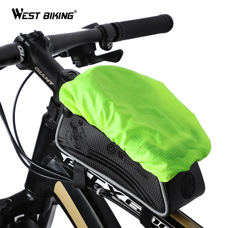 WEST BIKING велосипедная передняя рамка верхняя труба сумка для велосипеда водонепроницаемый Сенсорный экран чехол для телефона сумки MTB дорожный велосипед аксессуары для велосипеда