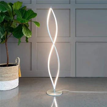 

Modern LED Floor Light Lighting Living Room Floor Lamp Bedroom Dimming Silver Black Standing Lights Interior Lighting Decoration