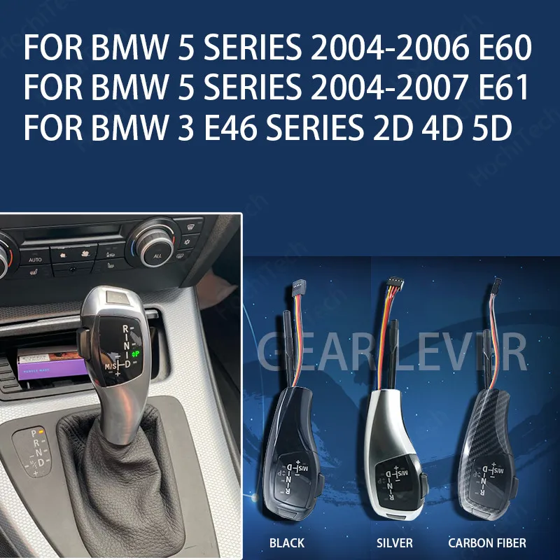 

PU Leather Shift Handle Replacement Shifter Lever LED Gear Shift Knob For BMW 3 5 series E60 E61 2004 2005-2007 E46 Accessories