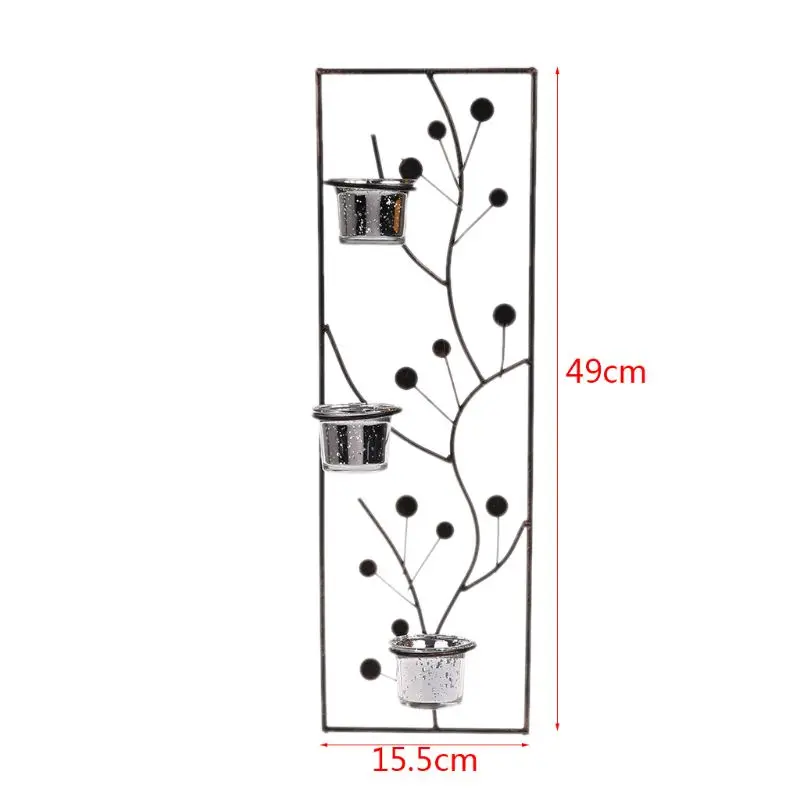 2 шт металлический Железный подсвечник подвесной Настенный бра подставка для свечи свадебная для домашнего декора металлическая железная подсвечник