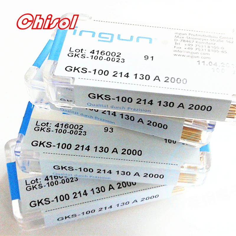 

Оригинальная тестовая игла INGUN 100 шт./компл., 100 мил, GKS100214130A2000 GKS100214130A3000 пружинный зонд, маленькие тестовые булавки с четырьмя когтями