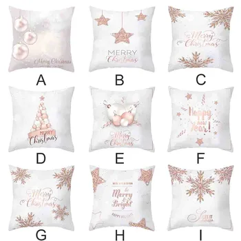 

Christmas Pillow Cover Decor Pillow Case Sofa Waist Throw Cushion Cover Polyester Throw Pillow Case Cover Decoration #