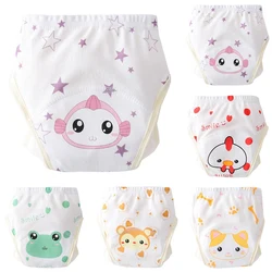 Couche en tissu lavable réutilisable, culotte en coton pour bébé, pantalon d'entraînement, dessin animé, couches pour bébé, sous vêtements pour garçons et filles 