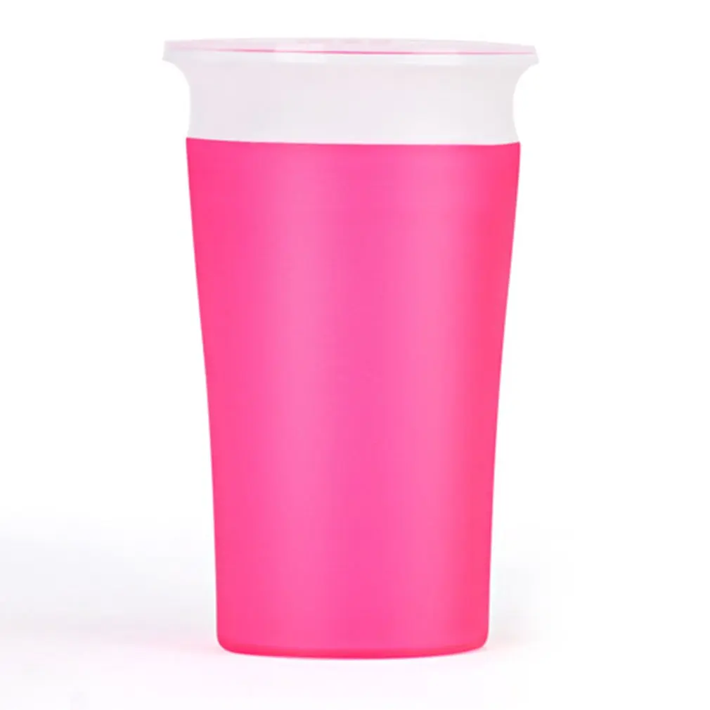 pink Without handle Дети учатся пить стаканчик 360 градусов герметичный стаканчик студенческий отсек ручные стаканчики Детские тренировочные стаканчики Волшебная чашка - Цвет: pink Without handle