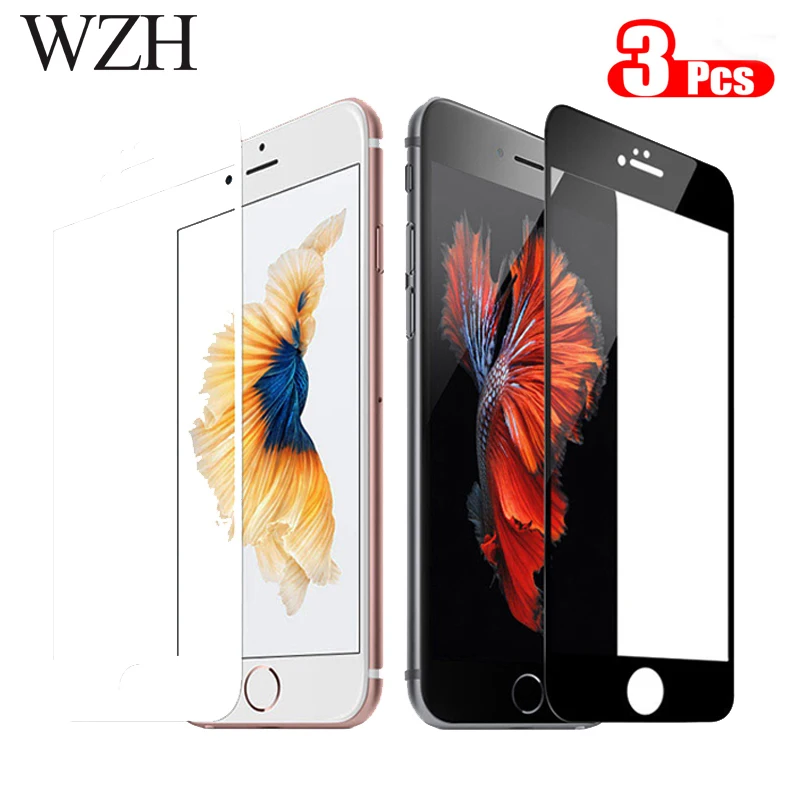 

3Pcs Full Cover Tempered Glass For iPhone 5 5S 5C SE 6 6S 7 8 Plus Screen Protector For iPhone X XS XS-Max XR Protective Cover