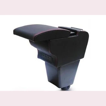 

for Renault CAPTUR Black red line High quality Fiber leather Armrest box storage box