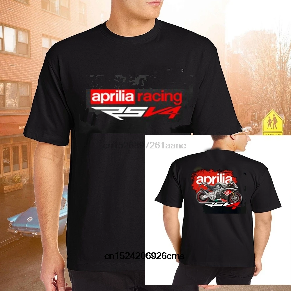 

Funny Men t shirt white t-shirt tshirts Black tee Aprilia RSV4Logo Tee New Cotton Men T-Shirt