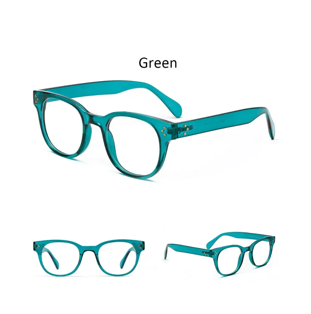 Ретро зеленые овальные оправы для очков женские винтажные заклепки женские Модные оптические прозрачные линзы женские Брендовые очки