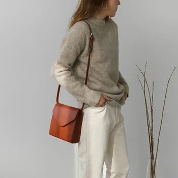 

Women's Luxury Vintage Flap Brief Messenger Bags 2020 Ins Noble Pu Leather Small Shoulder Bag Retro Small Square Crossbody Bag