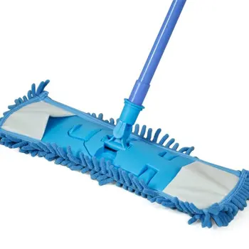

Smallwise Trading Extendable minifibre Mop Kitchen Noodle Mop Vinyl Wood Floor Cleaner (Blue)