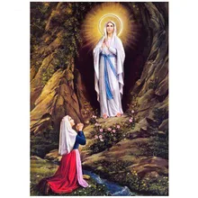 Полная квадратная круглая дрель 5D DIY Алмазная картина Mary Virgin bless вышивка мозаика горный хрусталь набор крестиков религиозная икона