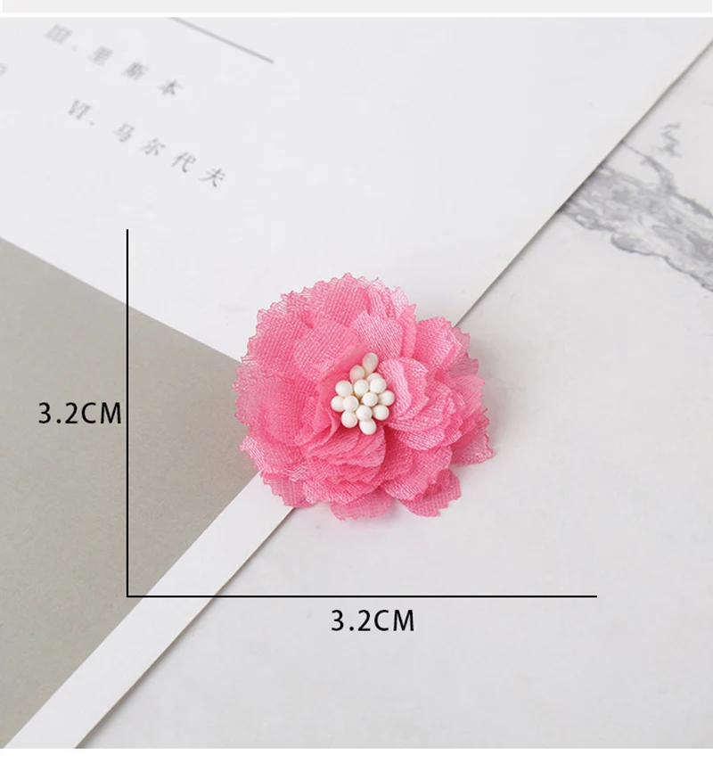 10PCS 3CM Künstliche Stoff Blume Für Kleid Hochzeit Bouquet Schmuck Zubehör Brosche Produktion Kleidung Machen – Detail 2
