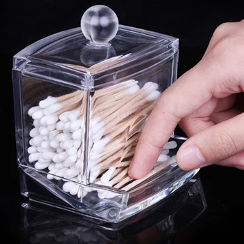 Tanie Puste Przezroczyste Pudełeczko Z Akrylu Przezroczysty Wacik W Sztyfcie Kosmetyczne Pudełko Na Przybory Do Makijażu Wysokiej Jakości
