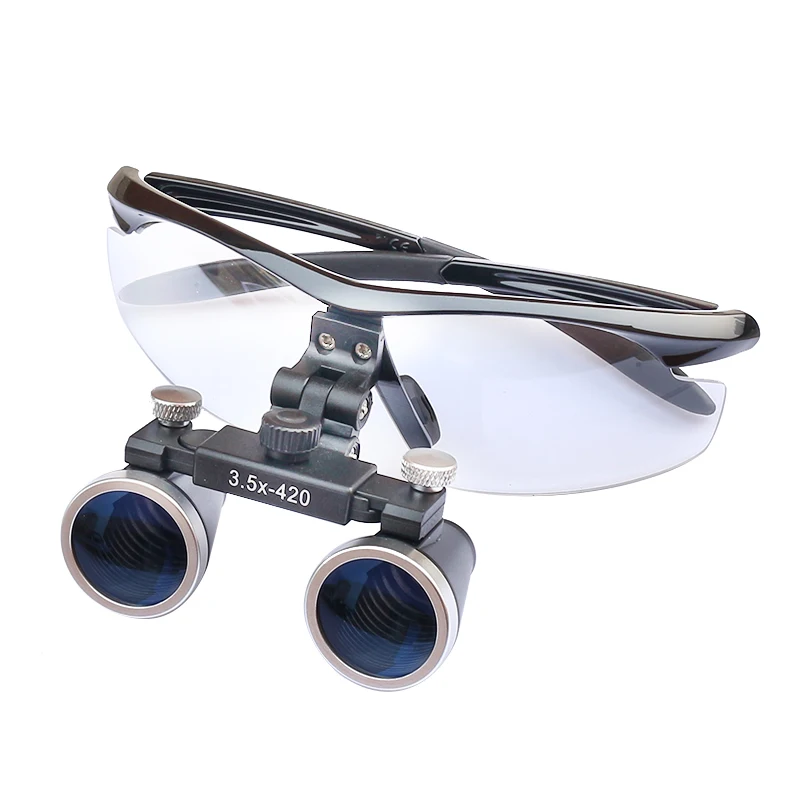 

High Quality Magnifying Glasses 2.5/3.5X420mm Galilean Binocular Magnifier Dentistry Surgical Dental Loupes+LED Medical Headlamp