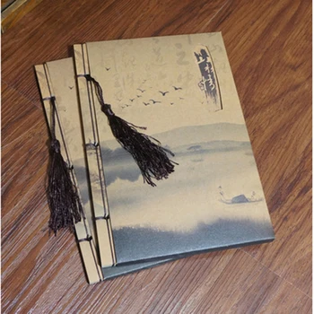

Original ancient rhyme Chinese style gift blank white kraft paper retro ink series of landscape notebook