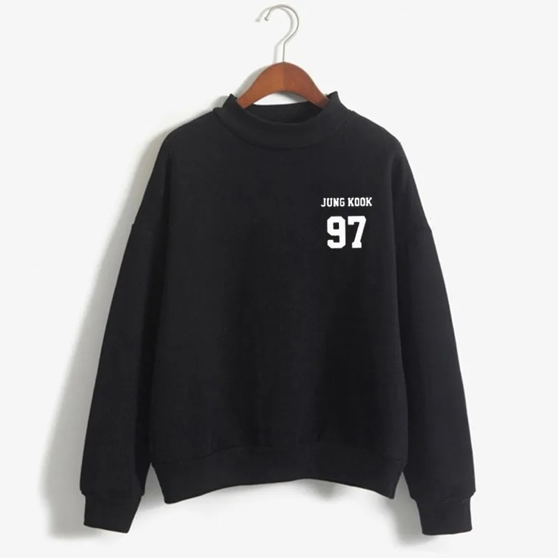 sweatshirt 23 Bangtan boys в Корейском стиле модная обувь с высоким, плотно облегающим шею воротником с О-образным вырезом толстовки в стиле kpop Женская одежда оверсайз bangtan кофта с капюшоном - Цвет: sweatshirt 23