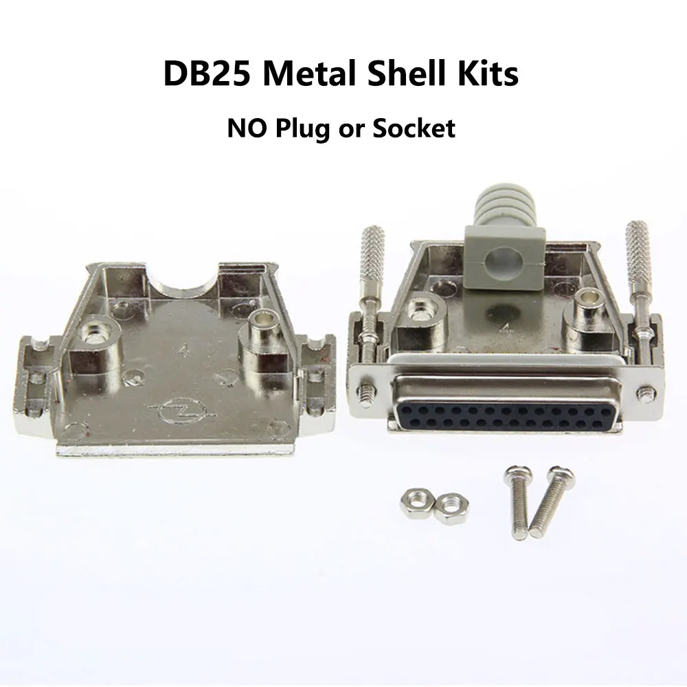 DB25 Metal Shell DB25 штекер/муфтовый стыковочный переводник металлический корпус комплект 2 ряда 25 Pin серийный Порты и разъёмы Разъем D-SUB 25 Адаптеры для сим-карт - Цвет: DB25 Metal Shell