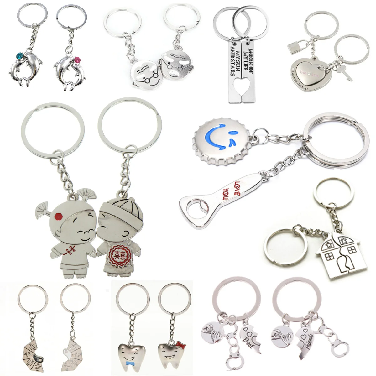 2pcs Couple Keychain Valentine