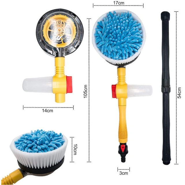 Jogo de escova de lavagem de carro 360 ° spin carro mop microfibra escova  de limpeza de carro destacável esfrega escova para o jardim de limpeza de  casa de carro - AliExpress