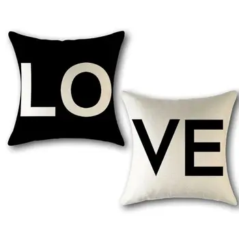 

Happy Valentine's Day Throw Pillow Covers Romantic Gift Love Quotes Cushion Cases Decorative For Couch Sofa 18x18 Set Of 2,Valen