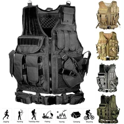 Gilet tactique de sécurité, gilet militaire SWAT multi poches, gilet de chasse, gilet de Combat de Paintball pour Wargame 