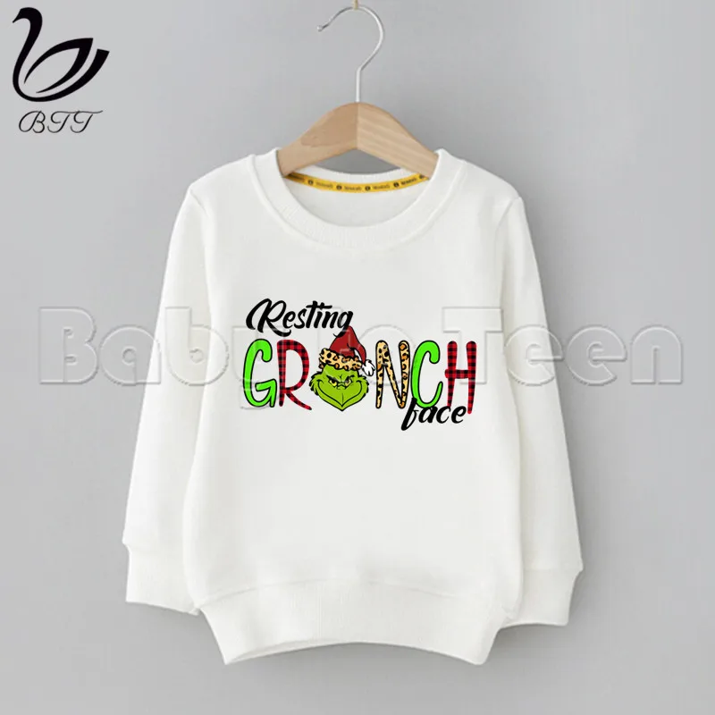 Grinch/Детские толстовки с капюшоном и забавным принтом; толстовки с капюшоном для мальчиков; Детский свитер; повседневные толстовки; осенне-зимняя толстовка с капюшоном - Цвет: N