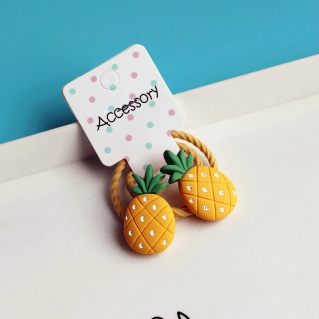 2PCS New Cherry Radish Princess Lovely Headwear Cartoon Kids Elastic Hair Bands Children Ropes Girls Accessories Baby Headdress