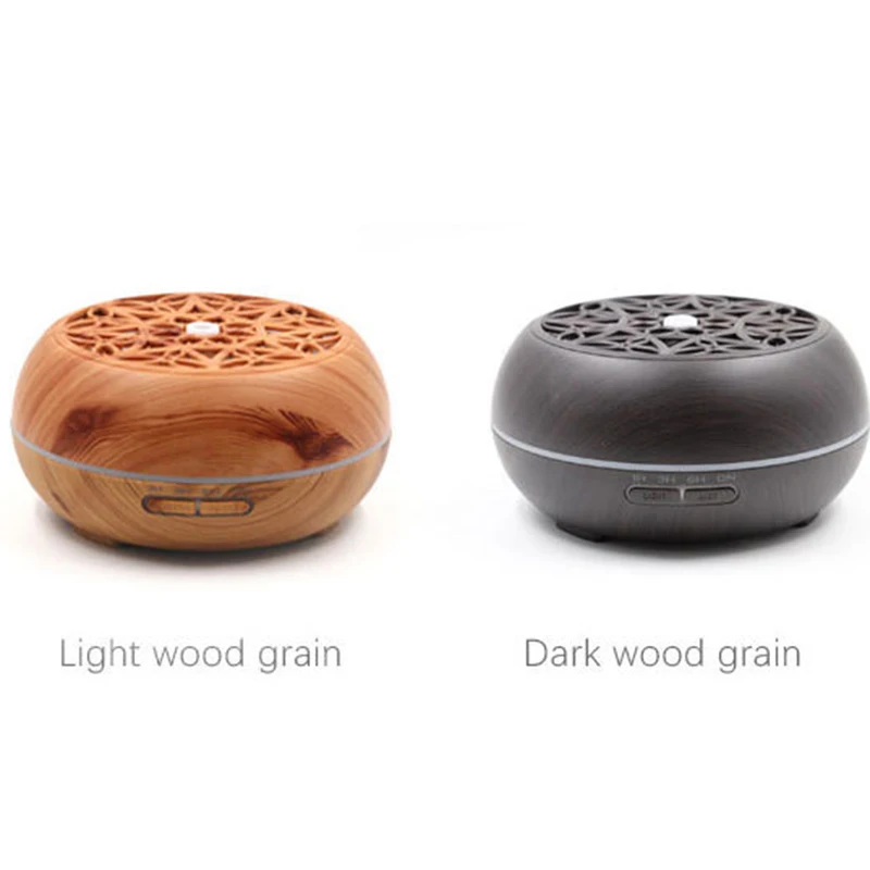 Wood Grain Ultrasonic Aroma Essential Oil Diffuser with Bluetooth Wireless Music Speaker Timer Aromatherapy Air Humidifier 300Ml