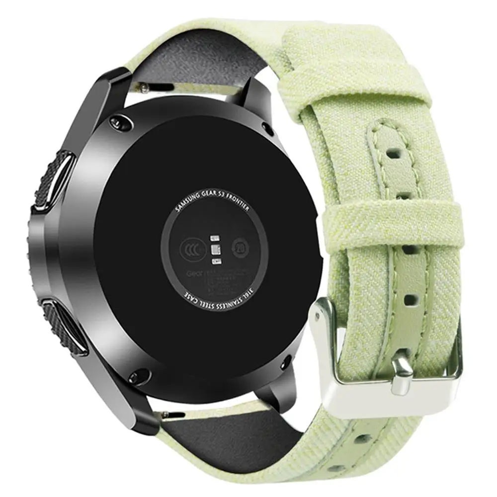 22 мм нейлон+ кожаный ремешок для samsung gear S3 Frontier/классический ремешок для часов Galaxy Watch 46 мм холщовый браслет наручные часы ремешок для часов