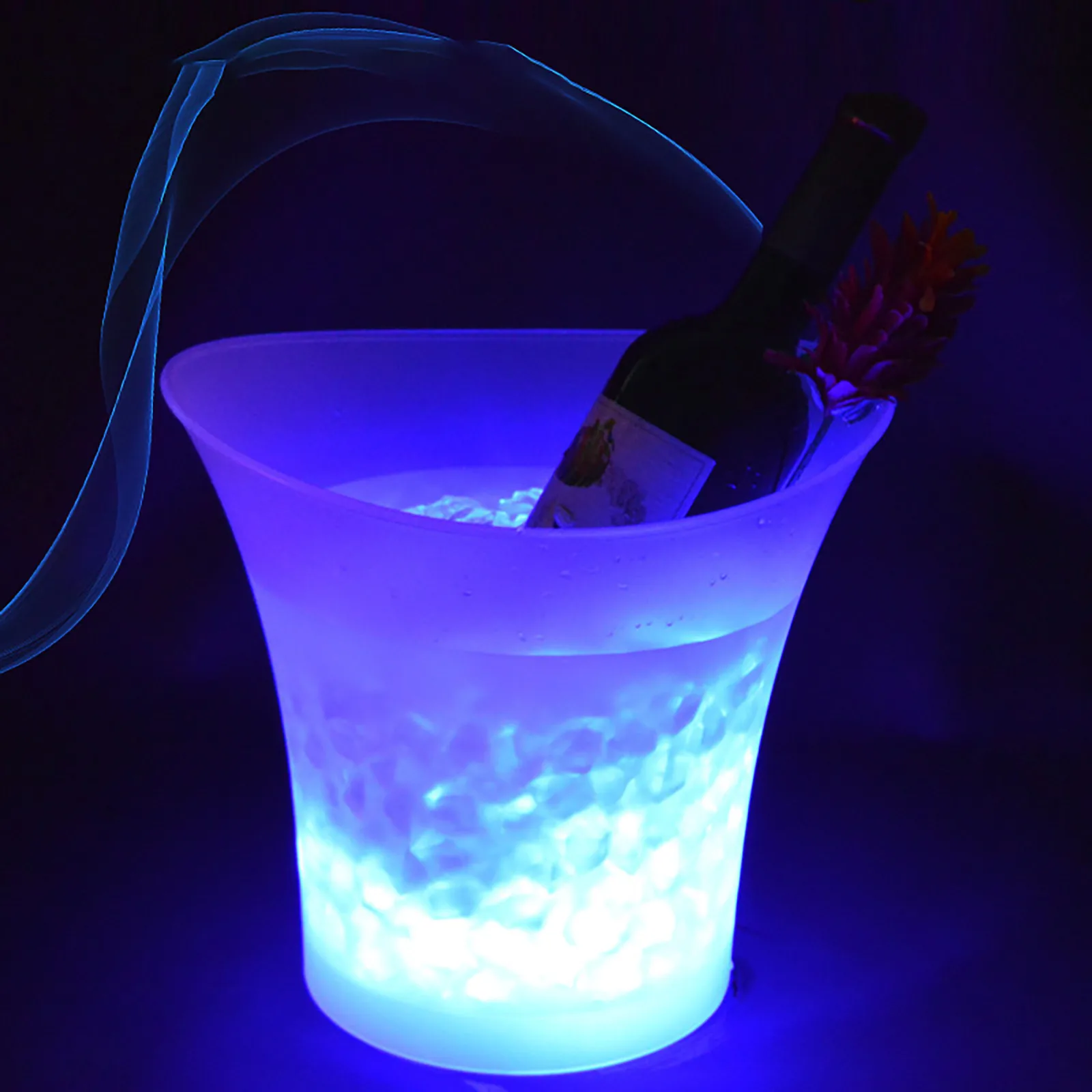 5L Champagne Luminous Ice Bucket Beer LED Plastic Change Color Large Capacity Waterproof For Bar Party | Дом и сад