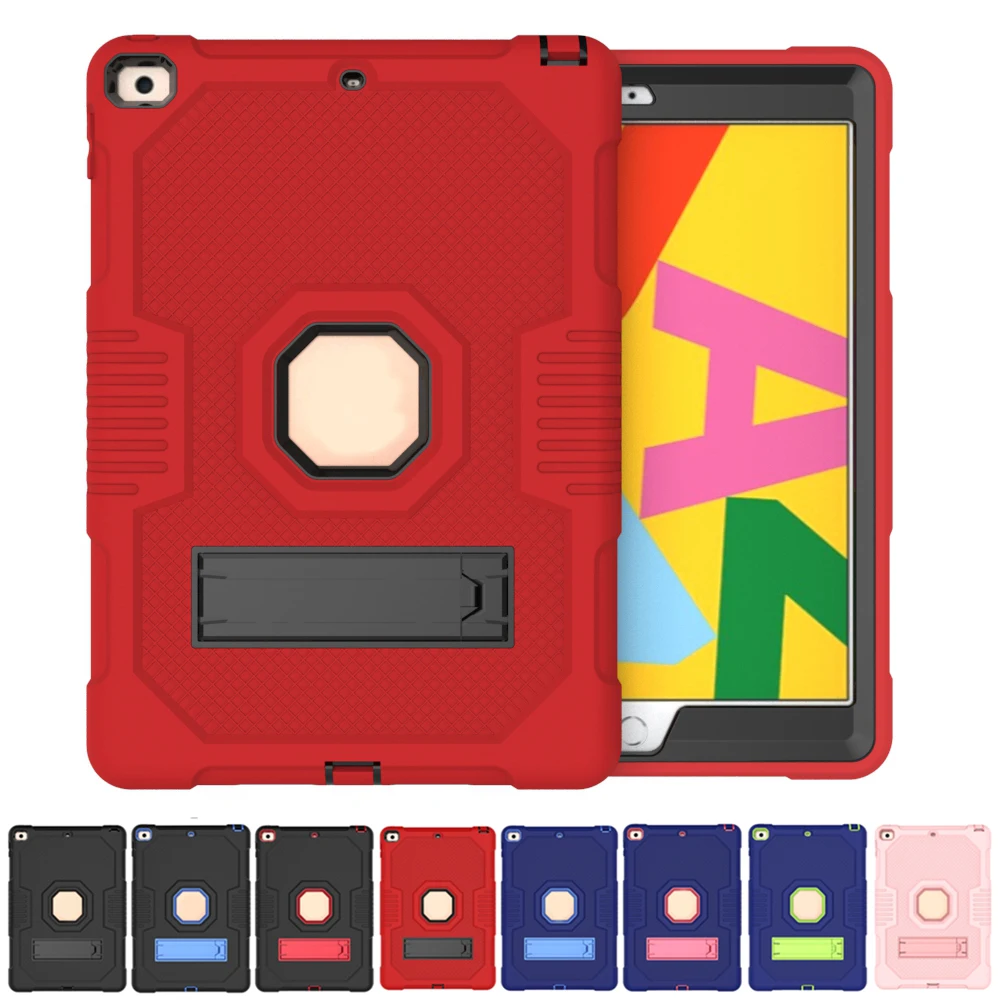 

For ipad 10.2 2019 Contrast Color Tablet Case Hybrid Stand Protective Hard Armor Heavy Duty Shockproof Cover B2 Bracket