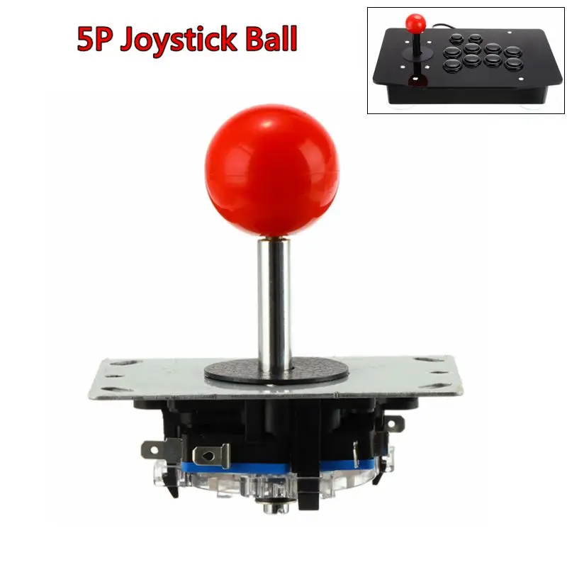 Классический 5P аркадный джойстик 8 способ DIY игровой красный черный шар Боевая