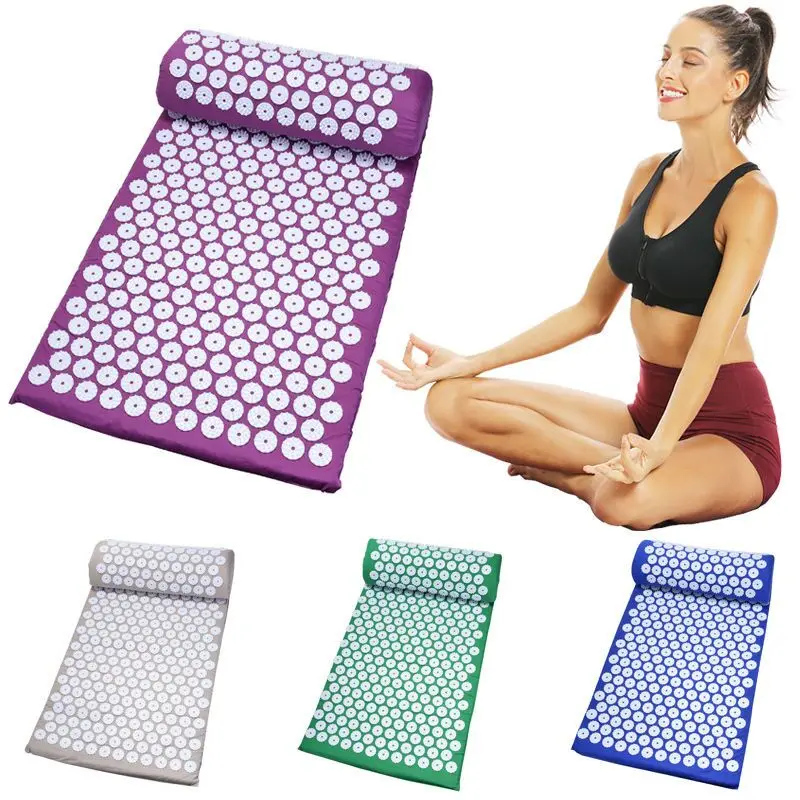 

Yoga Mat Lotus Acupressure Mat Pillow Acupuncture Mats Massage Cusion Carpet Back Pain Relief Backache Massager Relaxtion Body