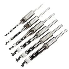 

6Pcs 6.4/8/9.5/12.7/14/16mm HSS Square Hole Saws Auger Drill Bit Set High-speed Steel 56HRC Mortise Chisel Woodworking Tools
