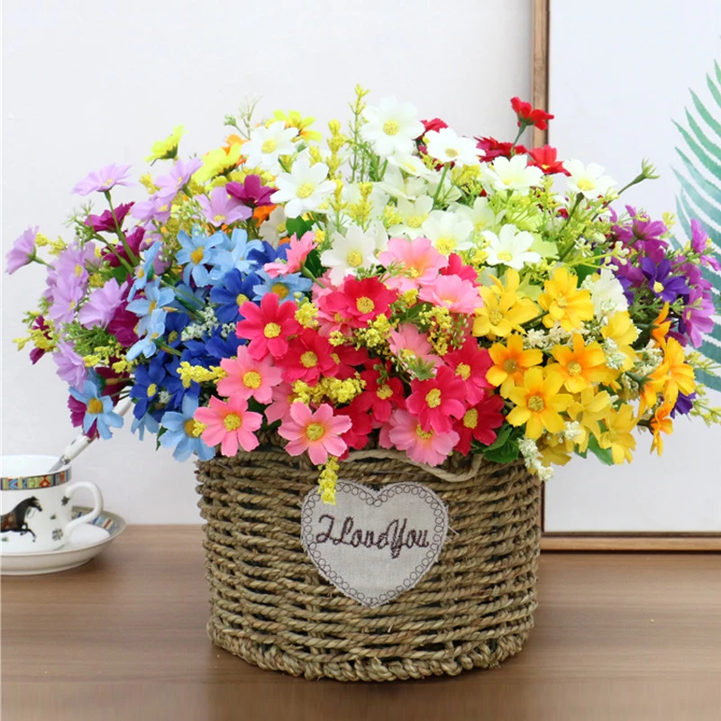 1 Bouquet Artificial Daisy Plastic Flower Wedding Party Decoration Accessories Home Arches Wall Fake Gift | Дом и сад