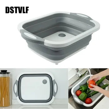 

Chopping Kitchen Multi-Function Block Tool Foldable Cutting Board Kitchen Silicone Cutting Boards Vegetable Fruit Washing Basket