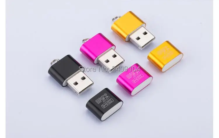 

200pcs/lot Portable Mini USB 2.0 Micro SD TF T-Flash Memory Card Reader Adapter Flash Drive SD Flash Memory