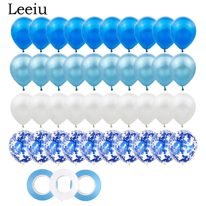 Leeiu 43 шт. детские душ на день рождения шарики для свадебного украшения синий латекс Воздушные шары Рождество Зеленый Конфетти баллон