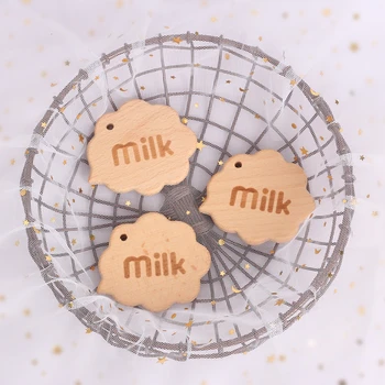 

wooden teether cartoon teeth milk modeling 20 pc DIY nursing products beech food grade baby teeth