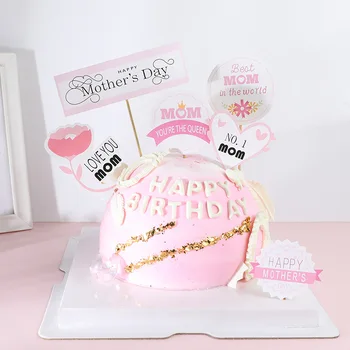 

7 Pcs/lot Love You MOM Mother's Day Cake Topper Best Mam Birthday Cupcake Topper for Mother's Day Mummy Party Cake Decorations