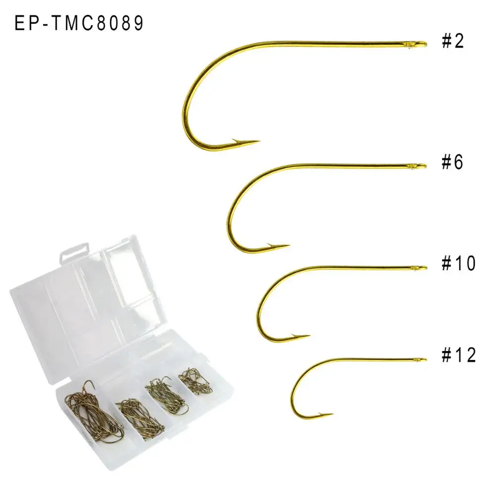 Eupheng бас-жук рыболовный крючок прямой глаз тонкая проволока кованый Летающий рыболовный крючок 80 шт. EP-TMC8089 - Цвет: EP-TMC8089